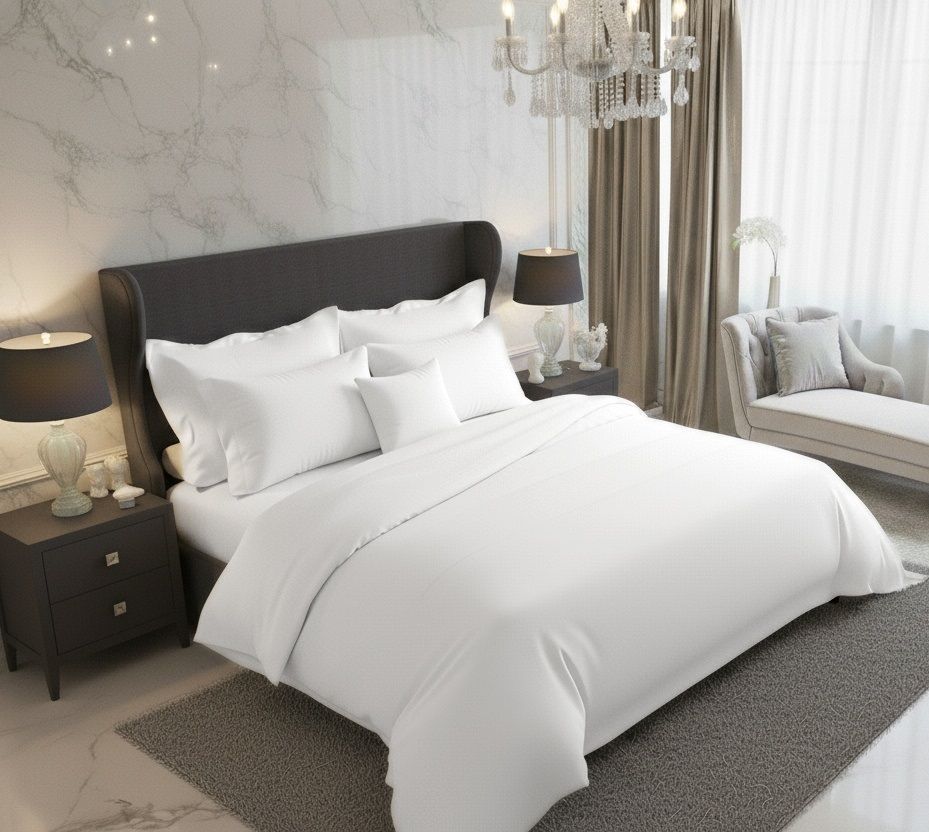Saténové povlečení LUXURY COLLECTION bílé, 1x 140/200, 1x 70/90cm