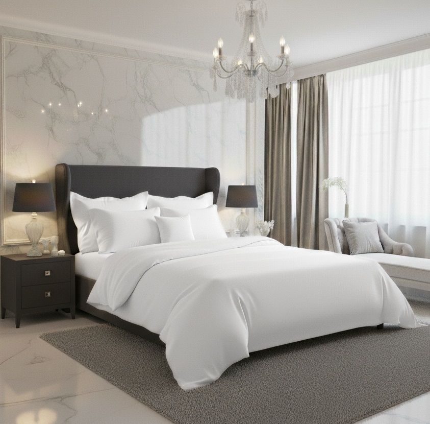 Saténové povlečení LUXURY COLLECTION bílé, 1x 140/200, 1x 70/90cm