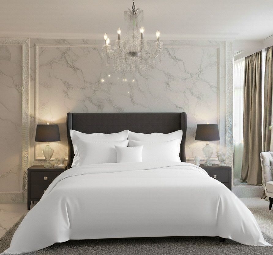 Saténové povlečení LUXURY COLLECTION bílé, 1x 140/200, 1x 70/90cm
