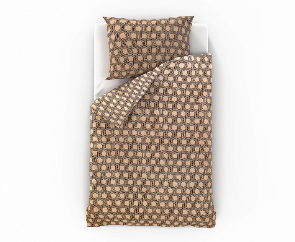 Saténové povlečení LUXURY COLLECTION CARERO béžové, 1x 220/200, 2x 70/90cm