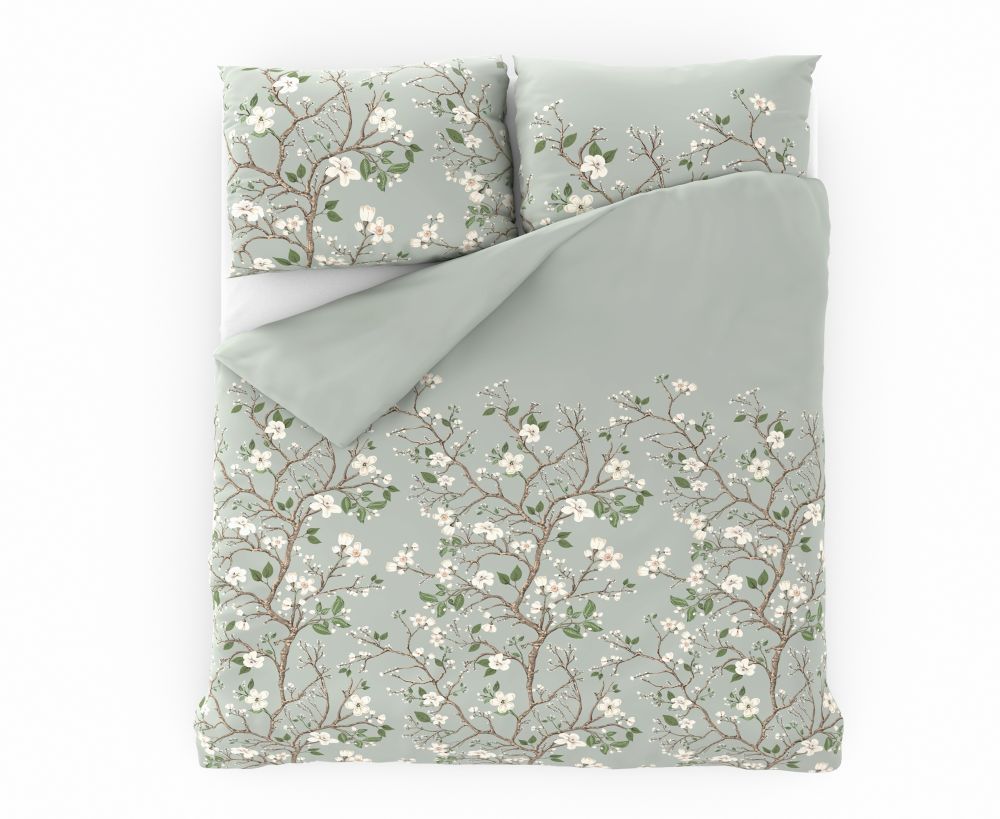 Saténové povlečení LUXURY COLLECTION JARO zelené, 1x 200/200, 2x 70/90cm