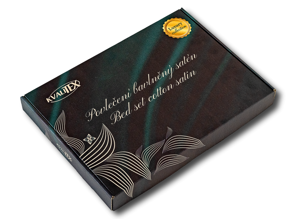 Saténové povlečení LUXURY COLLECTION JARO zelené, 1x 200/200, 2x 70/90cm