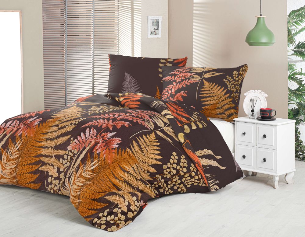 Saténové povlečení LUXURY COLLECTION KAPRADÍ hnědé, 1x 220/200, 2x 70/90cm