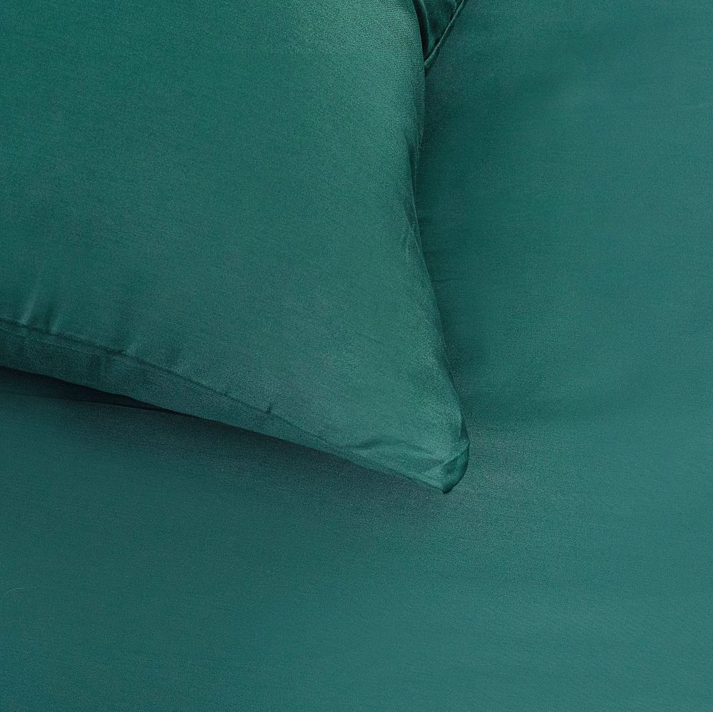 Saténové povlečení LUXURY COLLECTION tmavě zelené, 1x 140/200, 1x 70/90cm