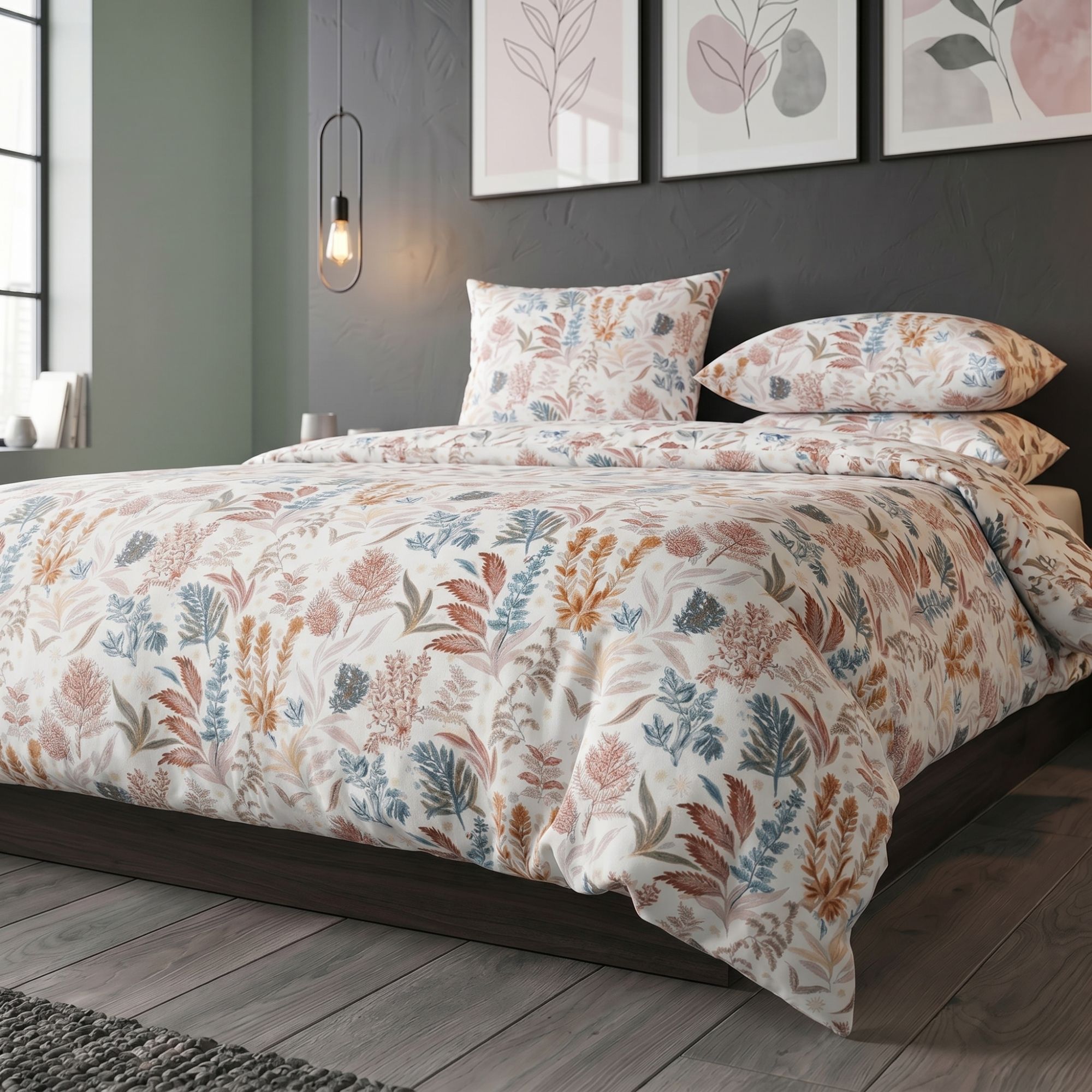 Saténové povlečení LUXURY COLLECTION CORAL garden, 1x 240/200, 2x 70/90cm