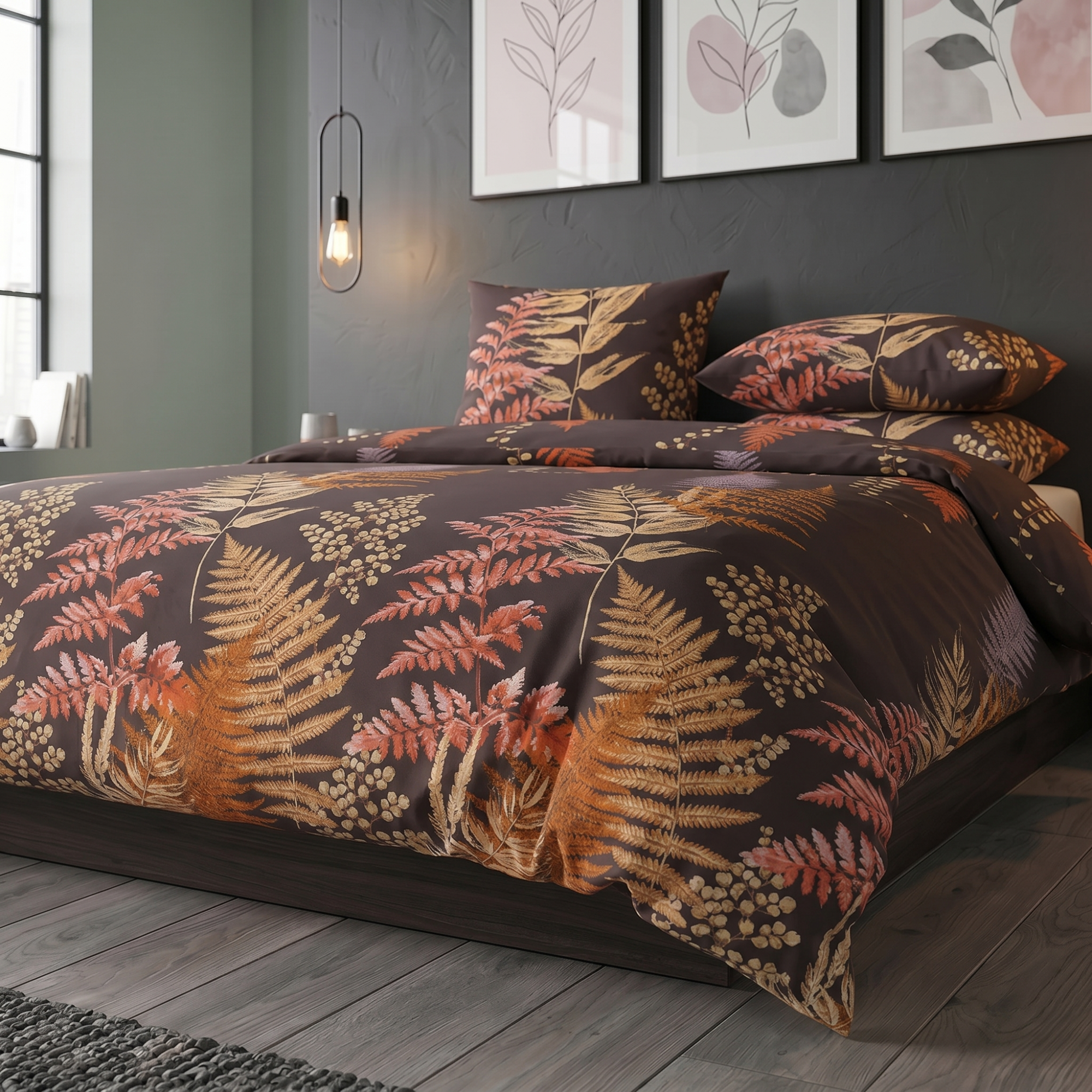 Saténové povlečení LUXURY COLLECTION KAPRADÍ hnědé, 1x 220/200, 2x 70/90cm