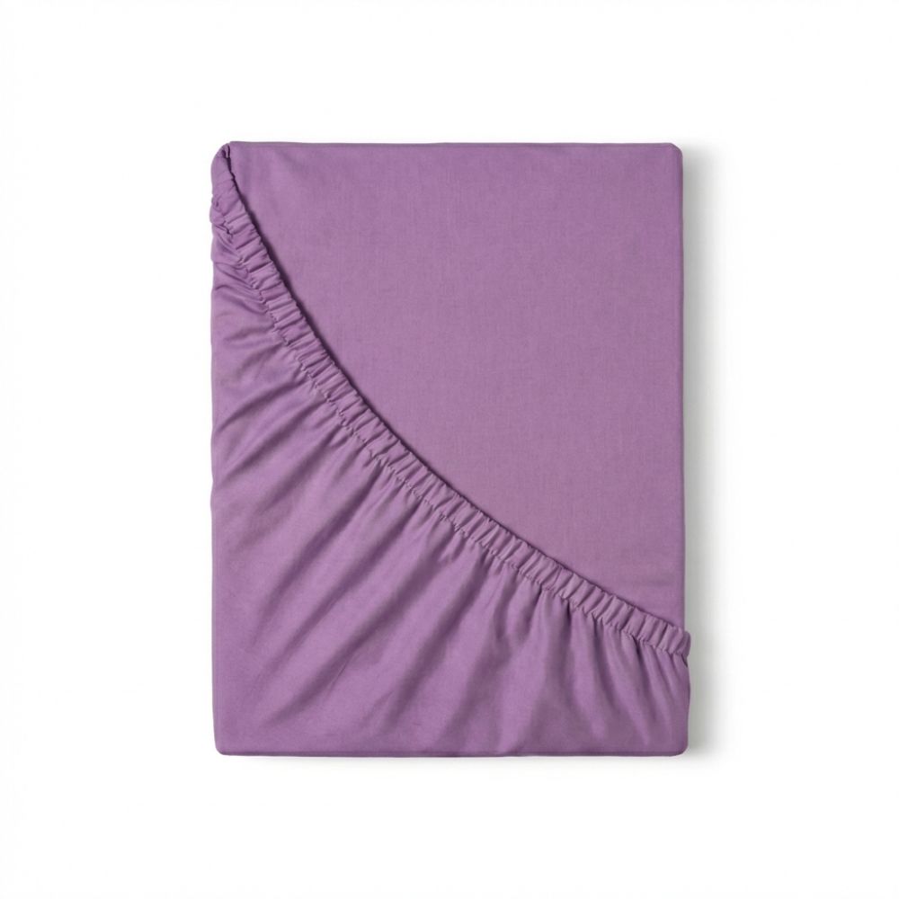 Saténové prostěradlo s gumou fialové, 80x200cm